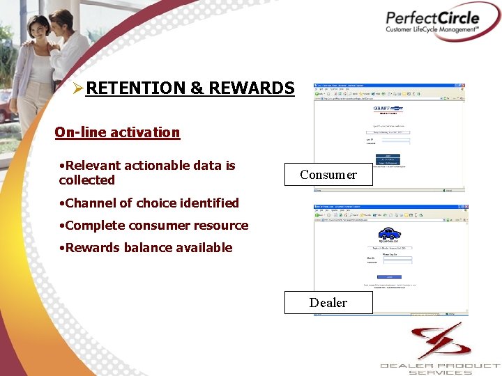 ØRETENTION & REWARDS On-line activation • Relevant actionable data is collected Consumer • Channel