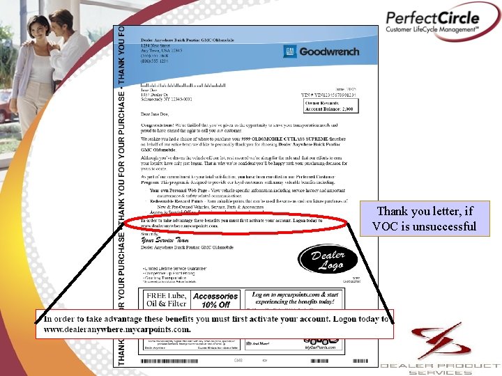 Thank you letter, if VOC is unsuccessful 6 