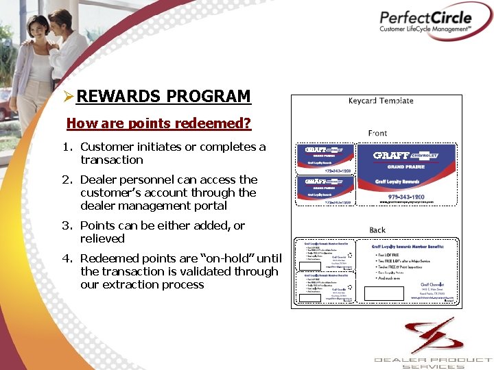 ØREWARDS PROGRAM How are points redeemed? 1. Customer initiates or completes a transaction 2.