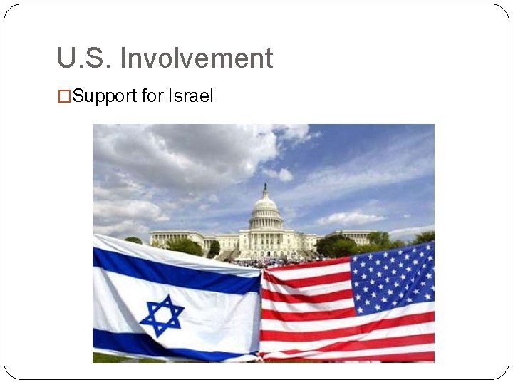 U. S. Involvement �Support for Israel 