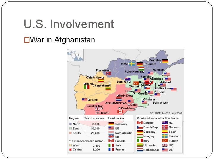 U. S. Involvement �War in Afghanistan 