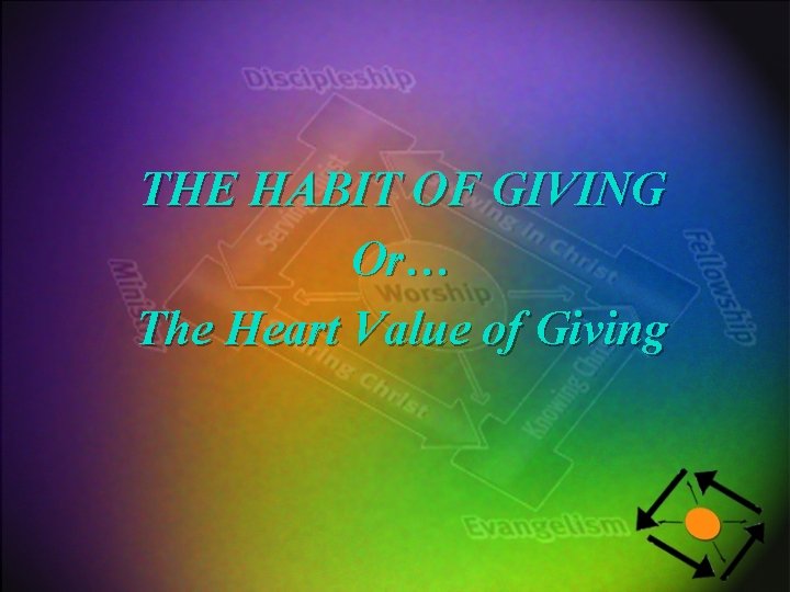 THE HABIT OF GIVING Or… The Heart Value of Giving 