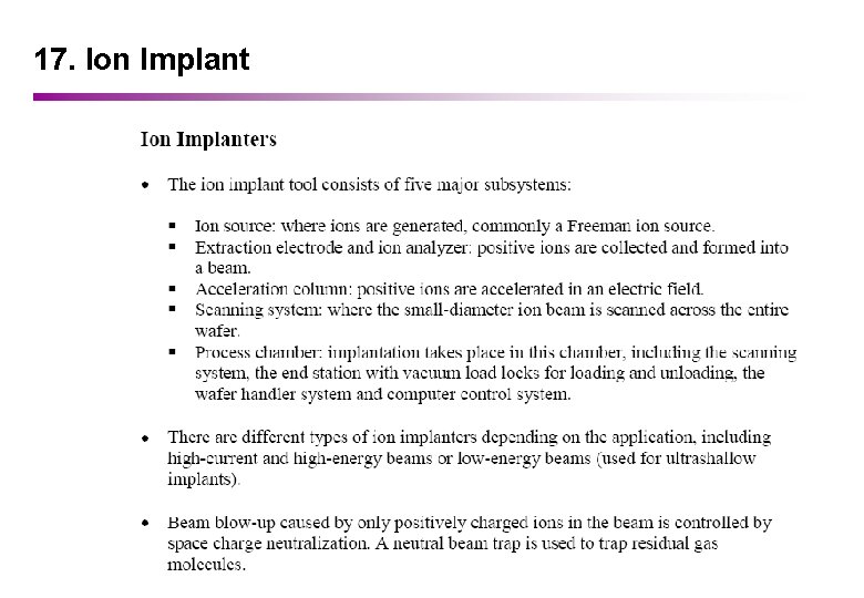 17. Ion Implant 