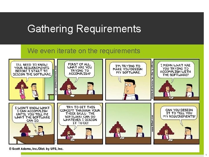 Gathering Requirements We even iterate on the requirements 1 
