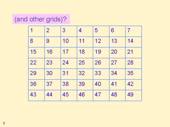 (and other grids)? 9 1 2 3 4 5 6 7 8 9 10