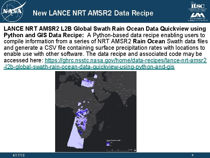 New LANCE NRT AMSR 2 Data Recipe LANCE NRT AMSR 2 L 2 B