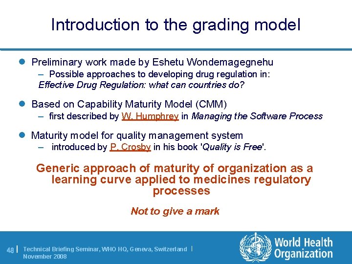 Introduction to the grading model l Preliminary work made by Eshetu Wondemagegnehu – Possible