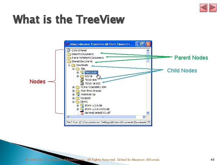 What is the Tree. View Parent Nodes Child Nodes © 1992 -2011 by Pearson