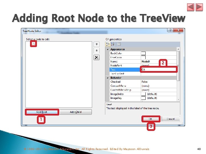 Adding Root Node to the Tree. View 2 1 3 © 1992 -2011 by