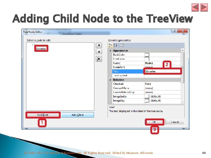 Adding Child Node to the Tree. View 2 1 3 © 1992 -2011 by