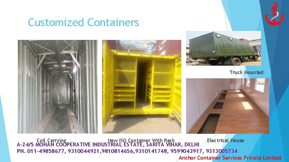 Customized Containers Truck Mounted Coil Carrying New ISO Container With Rack Electrical House A-24/5