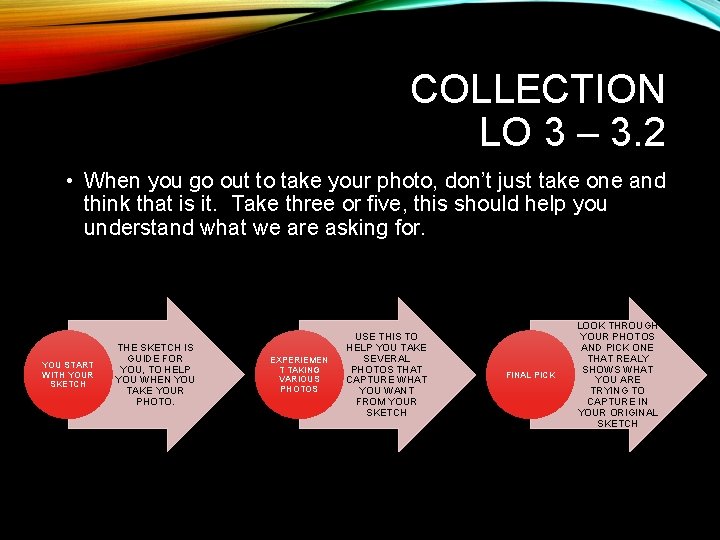 COLLECTION LO 3 – 3. 2 • When you go out to take your