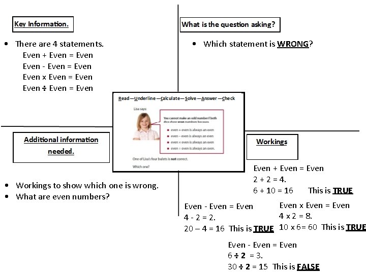  • There are 4 statements. Even + Even = Even - Even =