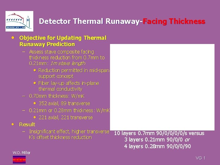 Detector Thermal Runaway-Facing Thickness • Objective for Updating Thermal Runaway Prediction • – Assess