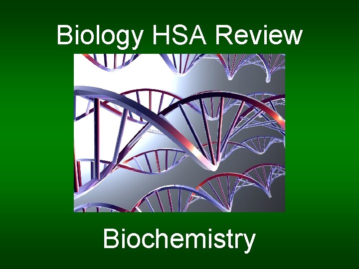 Biology HSA Review Biochemistry 