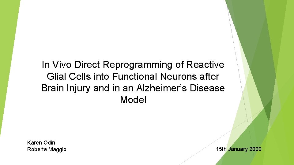 In Vivo Direct Reprogramming of Reactive Glial Cells into Functional Neurons after Brain Injury