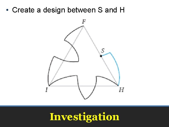  • Create a design between S and H Investigation 