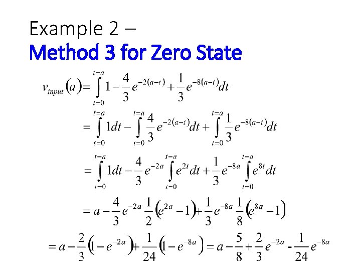 Example 2 – Method 3 for Zero State 