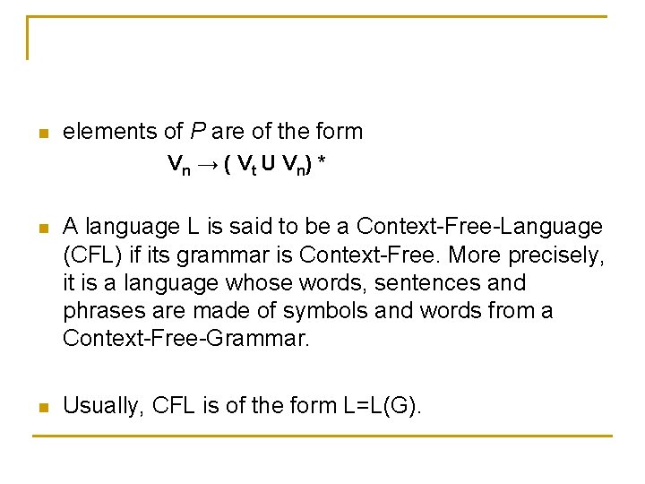 n elements of P are of the form V n → ( V t