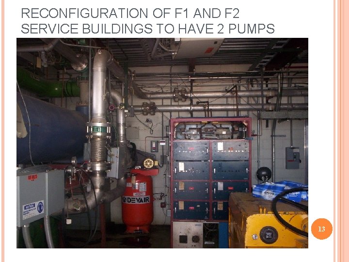 RECONFIGURATION OF F 1 AND F 2 SERVICE BUILDINGS TO HAVE 2 PUMPS 13
