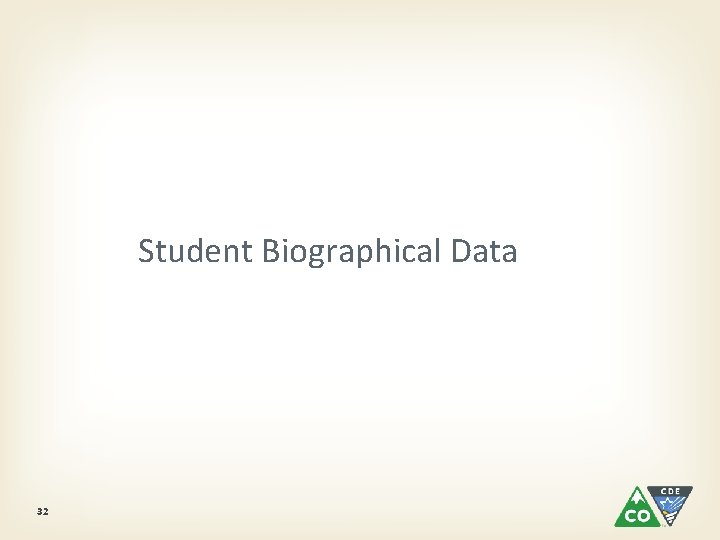 Student Biographical Data 32 