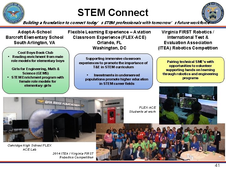 STEM Connect Building a foundation to connect today’s STEM professionals with tomorrow’s future workforce