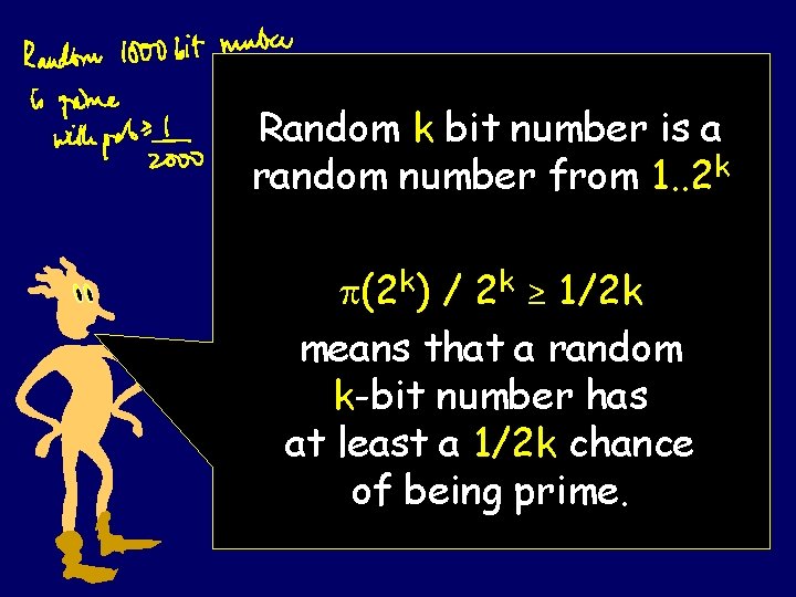 Random k bit number is a random number from 1. . 2 k (2