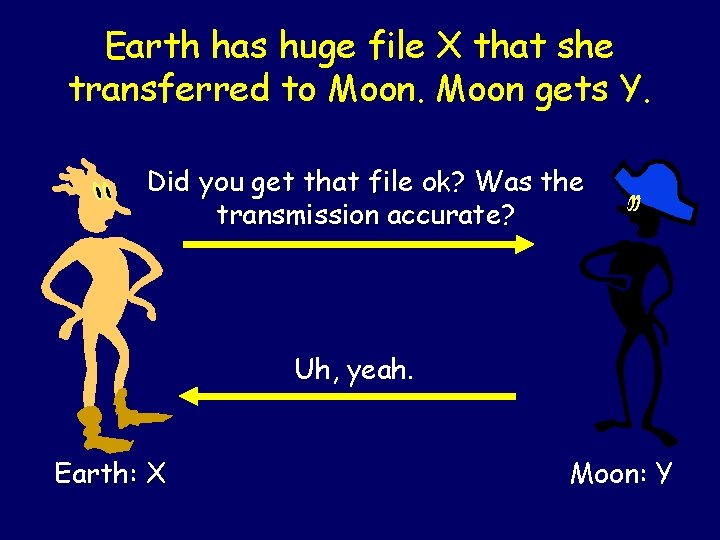 Earth has huge file X that she transferred to Moon gets Y. Did you