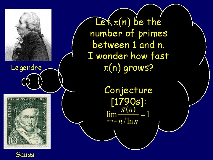 Legendre Let (n) be the number of primes between 1 and n. I wonder