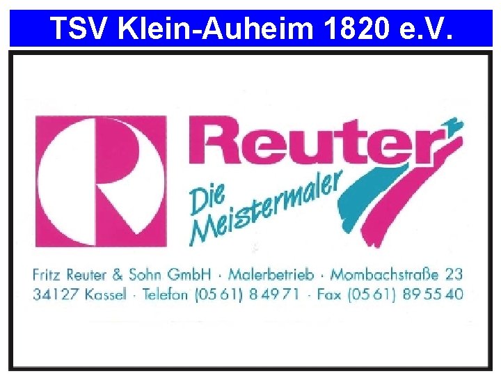 TSV Klein-Auheim 1820 e. V. Nächstes Spiel: TSV gegen TUS Krotzenburg So. 25. 12.