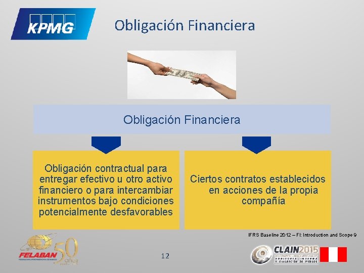 Obligación Financiera Obligación contractual para entregar efectivo u otro activo financiero o para intercambiar