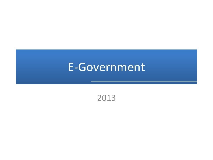 E-Government 2013 