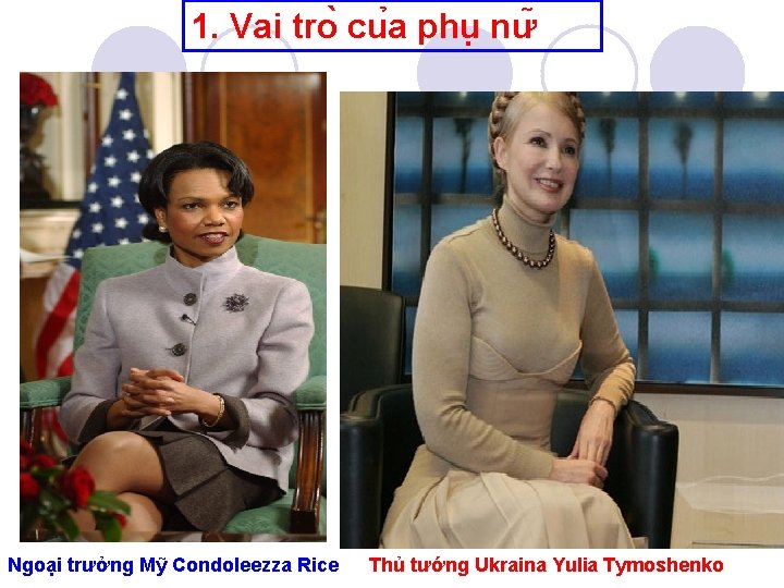 1. Vai tro cu a phu nư Ngoại trưởng Mỹ Condoleezza Rice Thủ tướng