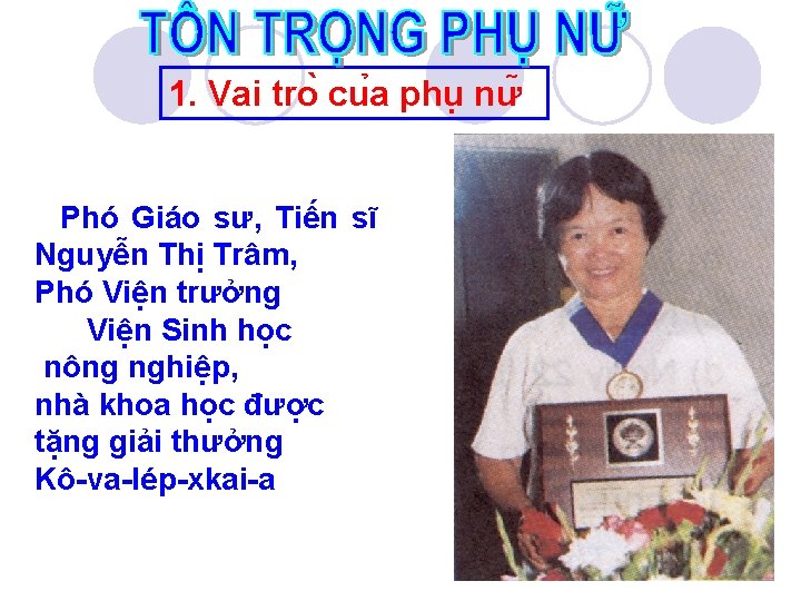 1. Vai tro cu a phu nư Phó Giáo sư, Tiến sĩ Nguyễn Thị