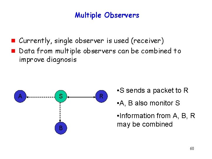 Multiple Observers g g Currently, single observer is used (receiver) Data from multiple observers Multiple Observers g g Currently, single observer is used (receiver) Data from multiple observers