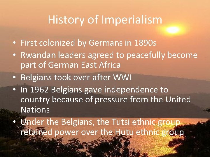 Rwanda Imperialism and its Legacy History of Imperialism