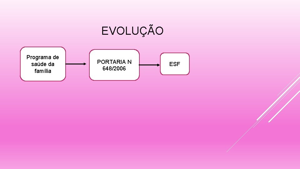 EVOLUÇÃO Programa de saúde da família PORTARIA N 648/2006 ESF 