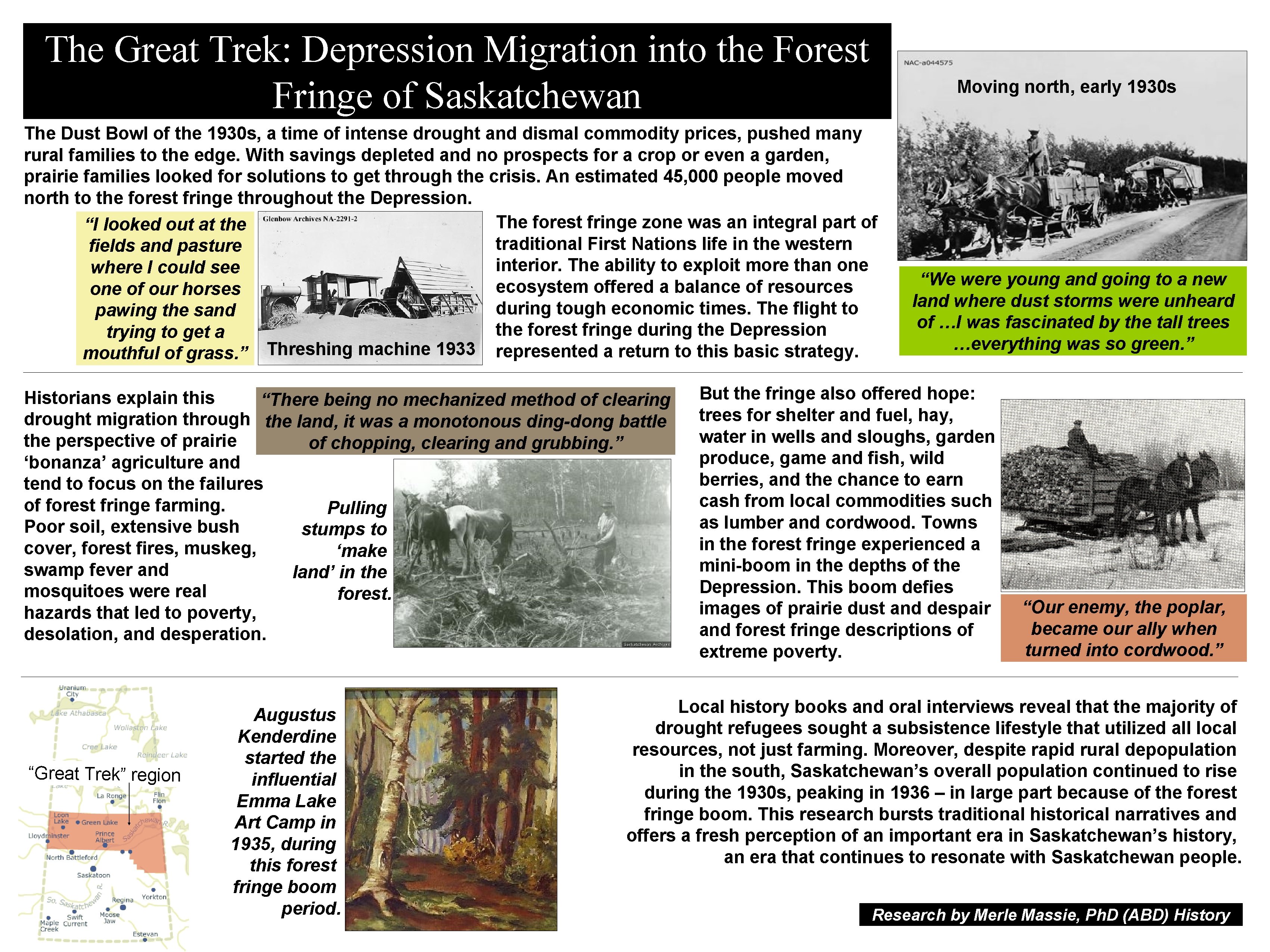 The Great Trek: Depression Migration into the Forest Fringe of Saskatchewan Moving north, early