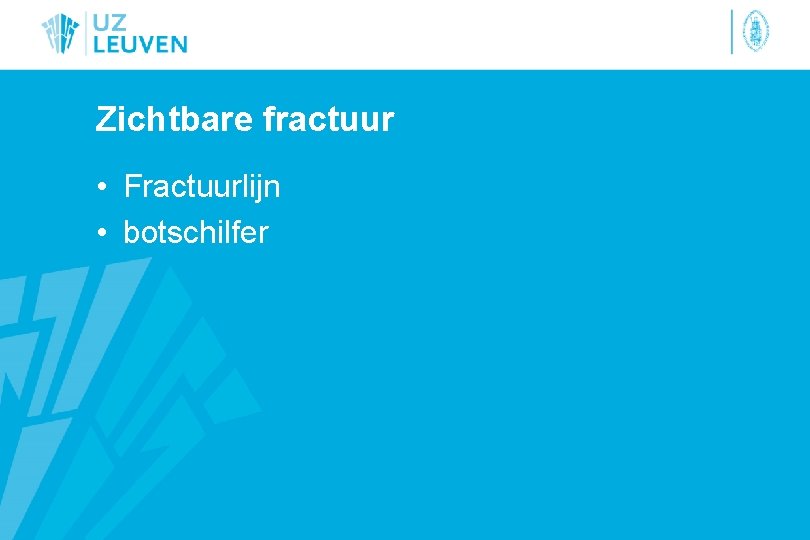 Zichtbare fractuur • Fractuurlijn • botschilfer 