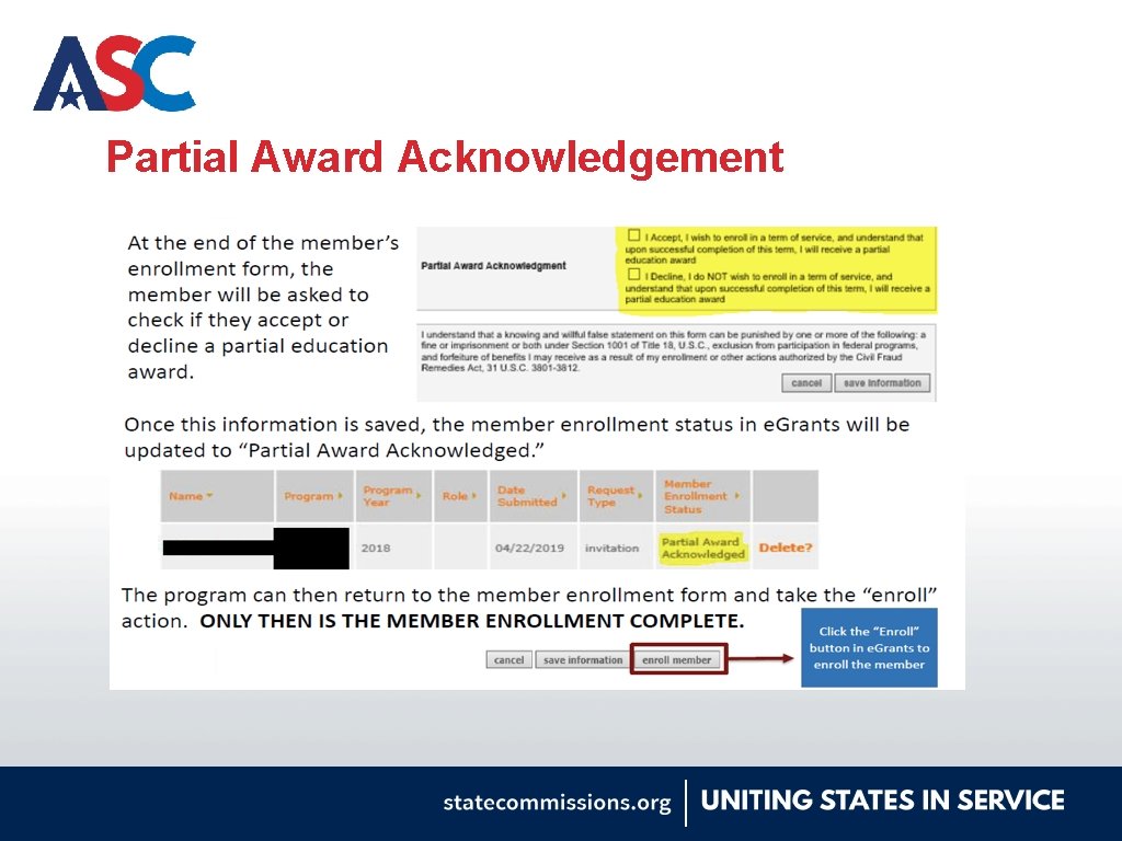 Partial Award Acknowledgement 