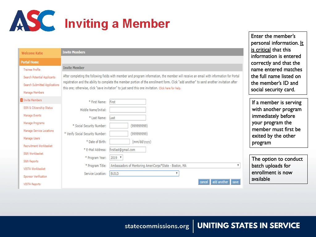 Inviting a Member 