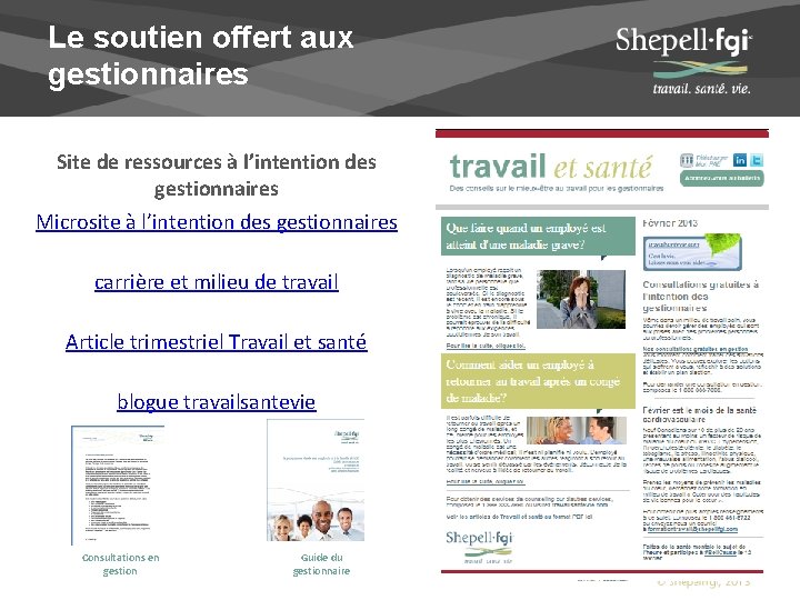 Le soutien offert aux gestionnaires Site de ressources à l’intention des gestionnaires Microsite à