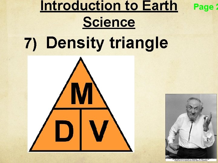 Introduction to Earth Science 7) Density triangle Page 2 