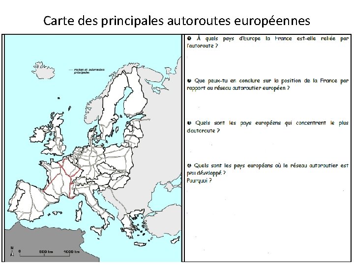 Carte des principales autoroutes européennes 