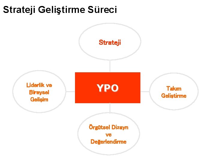 Strateji Geliştirme Süreci Strateji Liderlik ve Bireysel Gelişim YPO Örgütsel Dizayn ve Değerlendirme Takım