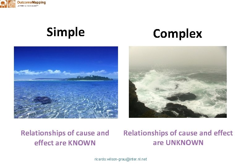 Simple Complex Relationships of cause and effect are KNOWN Relationships of cause and effect