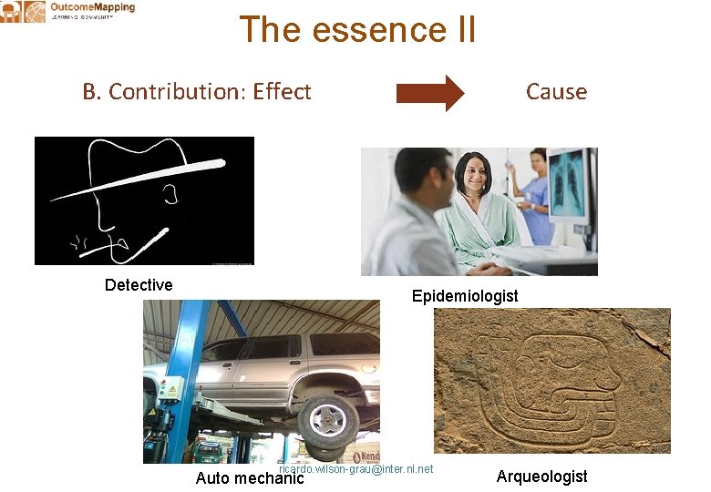 The essence II B. Contribution: Effect Detective Cause Epidemiologist ricardo. wilson-grau@inter. nl. net Auto