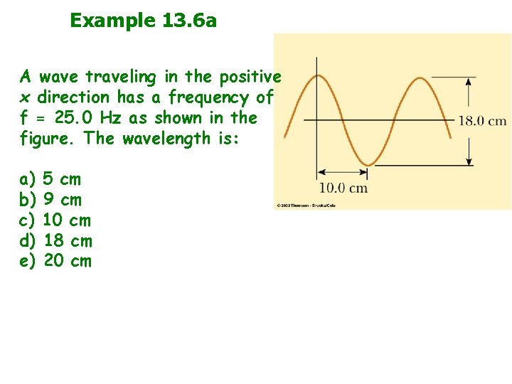 Example 13. 6 a A wave traveling in the positive x direction has a