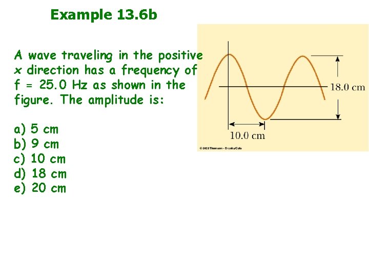 Example 13. 6 b A wave traveling in the positive x direction has a
