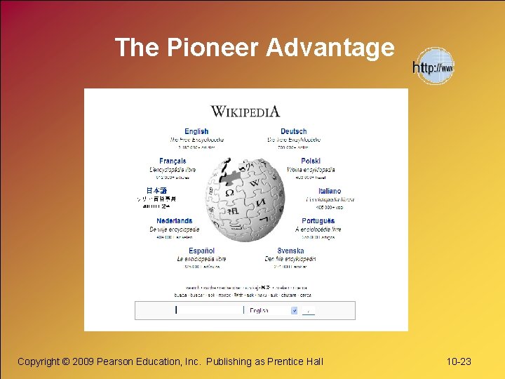 The Pioneer Advantage Copyright © 2009 Pearson Education, Inc. Publishing as Prentice Hall 10